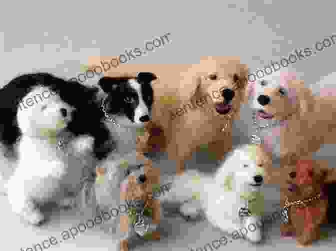 A Collection Of Needle Felted Dogs Posed In Various Positions, Showcasing Their Expressive Personalities And Accessories. Make Your Own Needle Felted Dogs: Simple Needle Felted Dogs Tutorials