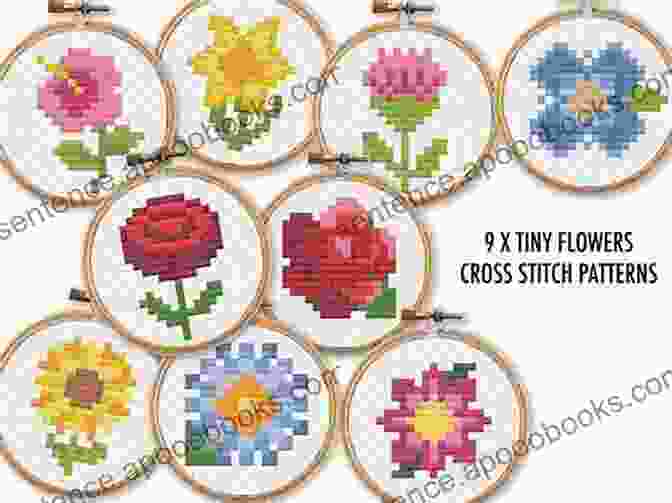 A Cross Stitch Pattern Of A Blooming Flower Cross Stitch Patterns For Beginners Vol 1 : Simple 24 Designs For Amateurs/Beautiful Awsome Samplers/Perfect Gift For Teens Adults And Seniors