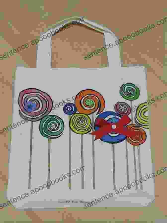 A Hand Painted Cloth Bag Filled With Groceries One Eco Bag In The World With A Rose: Hand Painted Cloth Bags One By One