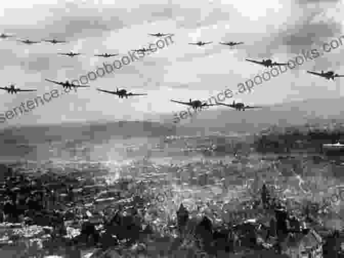 A Luftwaffe Bomber Dropping Bombs On An Allied City. Luftwaffe Secret Bombers Of The Third Reich