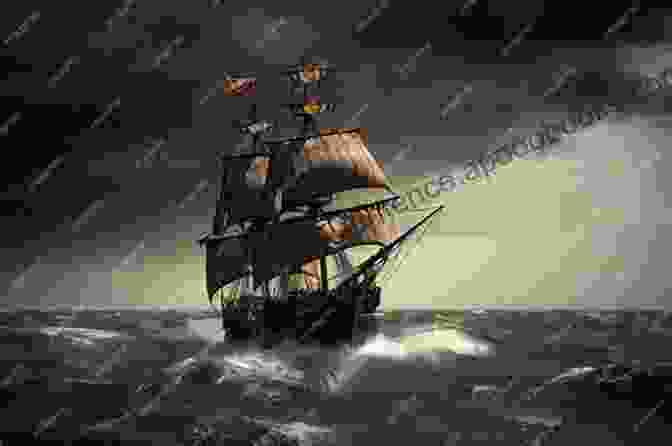 A Majestic Pirate Ship Sails Through The Stormy Seas, Its Sails Billowing In The Wind. Pirate Songs Gary Coover