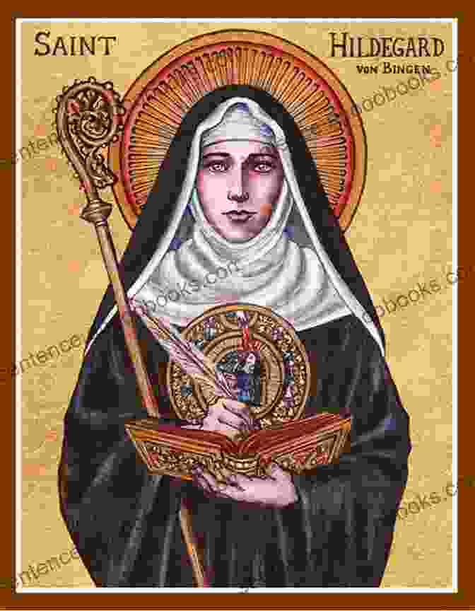 A Portrait Of Hildegard Of Bingen, A Medieval Mystic And Composer, Holding A Book And Quill Pen. Hildegard Of Bingen And Musical Reception: The Modern Revival Of A Medieval Composer