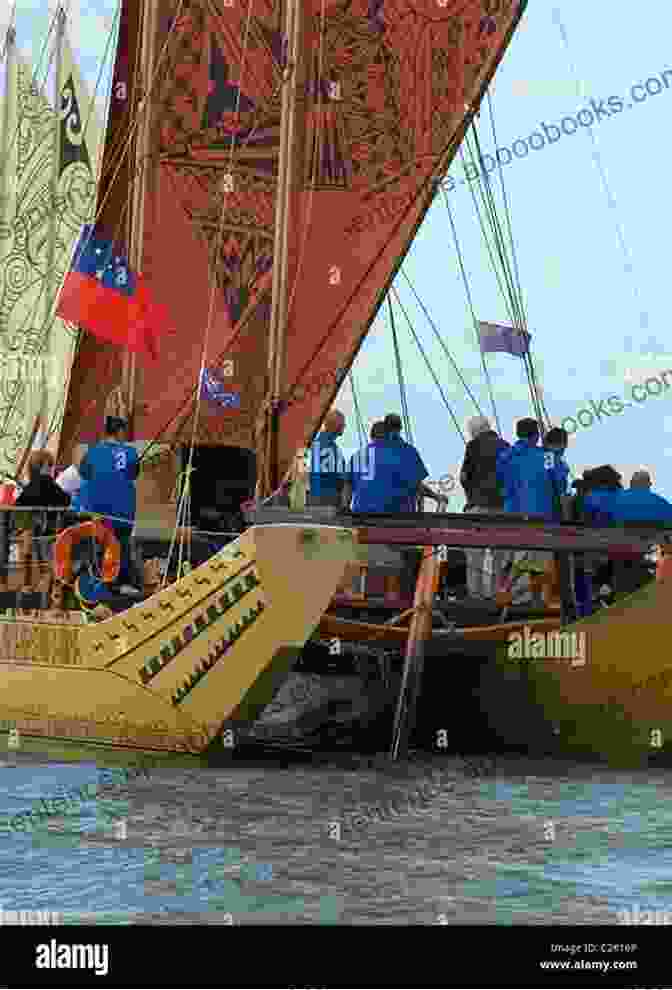 A Waka Taua Embarking On A Long Distance Voyage, Carrying Maori Explorers And Their Knowledge To Distant Lands. Waka Taua The Maori War Canoe