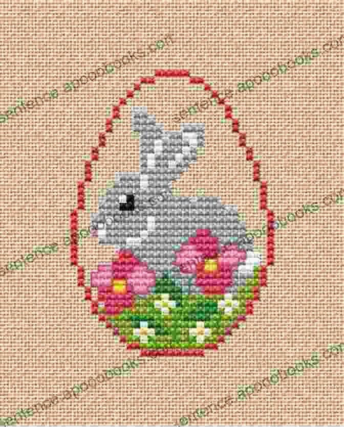 Adorable Cross Stitch Pattern Of A Fluffy Bunny Holding An Easter Egg Cross Stitch Patterns For Beginners Easter Edition: Simple 34 Holiday Designs For Amateurs / Beautiful Samplers For The Festive Season / Perfect Gift For Teens Adults And Seniors