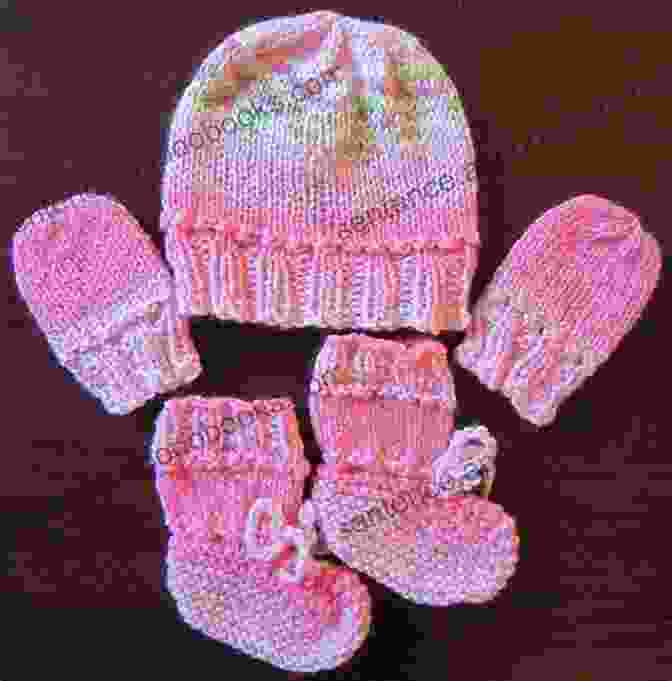 Adorable Knitted Premature Baby Hat And Booties Set In Soft Pastel Colors. Knitting Pattern: Premature Baby Hat And Booties Set