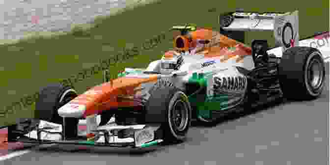 Force India Formula One Car With Vibrant Orange And Black Livery Focus On: 20 Most Popular Formula One Entrants: Bugatti McLaren Scuderia Ferrari Williams Grand Prix Engineering Lancia Brabham Talbot Cooper Car US F1 Team Modena (racing Team) Etc