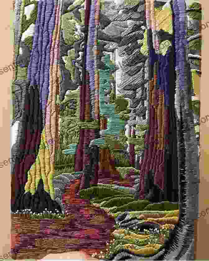 Intricate Embroidery Depicting A Whimsical Forest Scene Be Creative With Workbox: Inspiring Textile Art And Needlecraft