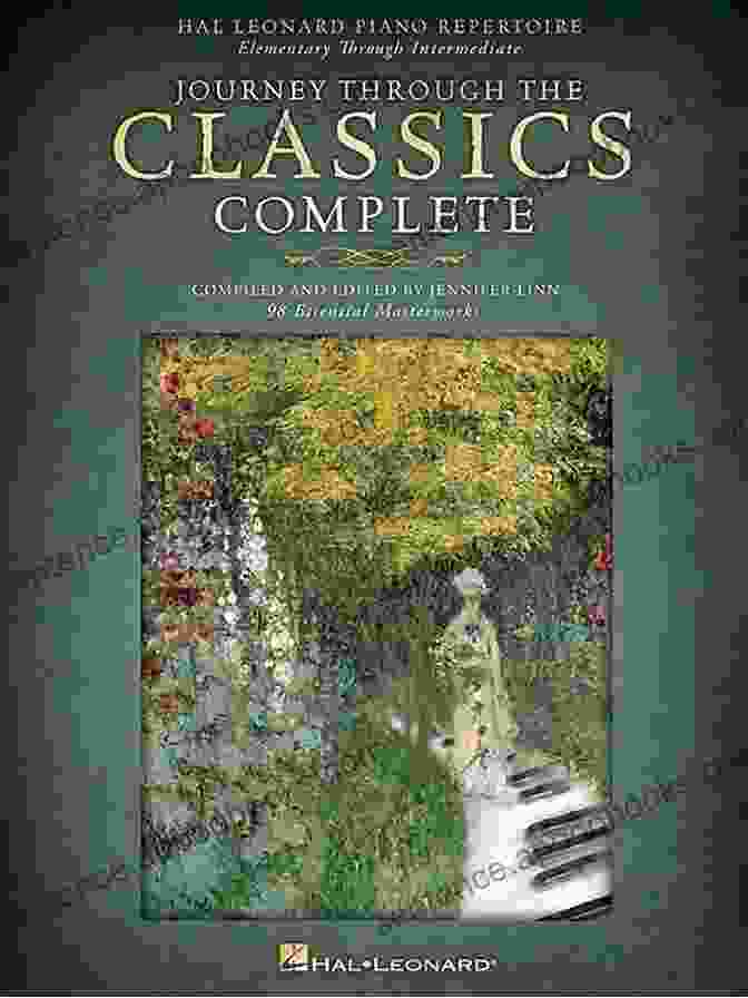 Journey Through The Classics Book Cover, Depicting A Majestic Library With Books Soaring Towards The Heavens Journey Through The Classics: 1 Elementary: Hal Leonard Piano Repertoire