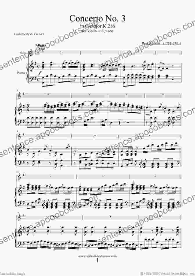 Mozart Violin Concerto Sheet Music Mozart Violin Concerto 2 Sheet Music: In D Major K 211