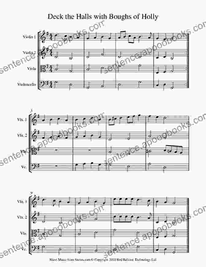 Musical Notation For The Quartet Arrangement Of Deck The Halls Christmas Quartets For All: Holiday Songs For B Flat Trumpet Or Baritone T C From Around The World